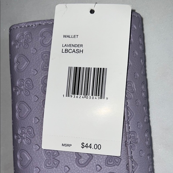 Betsey Johnson Lavender Wallet with Heart and Bows Design - Picture 5 of 7